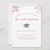 バラ金ゴールド幾何学的な写真の卒業発表 招待状 (裏面)