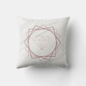 バラ金ゴールド幾何学的ダイヤモンドマーブル クッション (裏面)