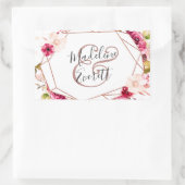 バラ金ゴールド幾何学的テラリウム結婚モノグラム 長方形シール (バッグ)