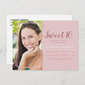 バラ金ゴールド幾何学的フォトスイート16誕生日 ポストカード (正面/裏面)