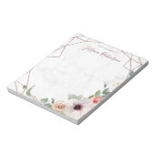 バラ金ゴールド幾何学的フローラボヘミアパーソナライズされた ノートパッド (回転)