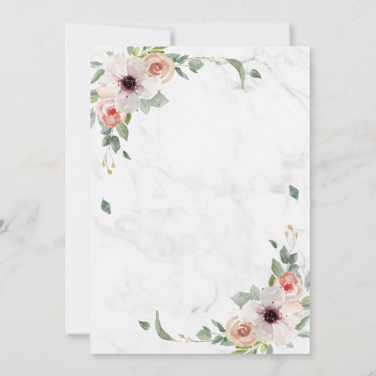 バラ金ゴールド幾何学的フローラボヘミアンピンク結婚ズ 招待状 (裏面)