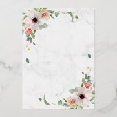 バラ金ゴールド幾何学的フローラボヘミアンピンク結婚ズ 箔招待状 (裏面)