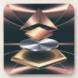 バラ金ゴールド幾何学的プラスチックコースターセット コースター