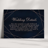 バラ金ゴールド幾何学的ミッドナイト結婚ブルーの詳細 エンクロージャーカード