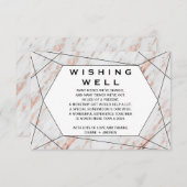 バラ金ゴールド幾何学的結婚大理石の願い井戸 エンクロージャーカード (正面/裏面)
