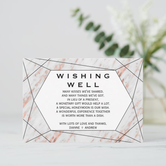バラ金ゴールド幾何学的結婚大理石の願い井戸 エンクロージャーカード (スタンド正面)