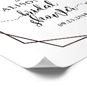 バラ金ゴールド幾何学骨格ユーカリブライダルシャワー ポスター (角)