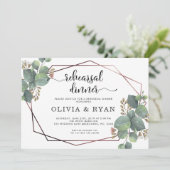 バラ金ゴールド幾何学骨格ユーカリ 招待状 (スタンド正面)