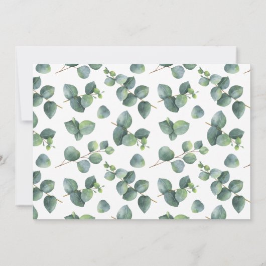 バラ金ゴールド幾何学骨格ユーカリ 招待状 (裏面)