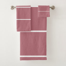 バラ金ゴールド幾何白ストライプ色 バスタオルセット