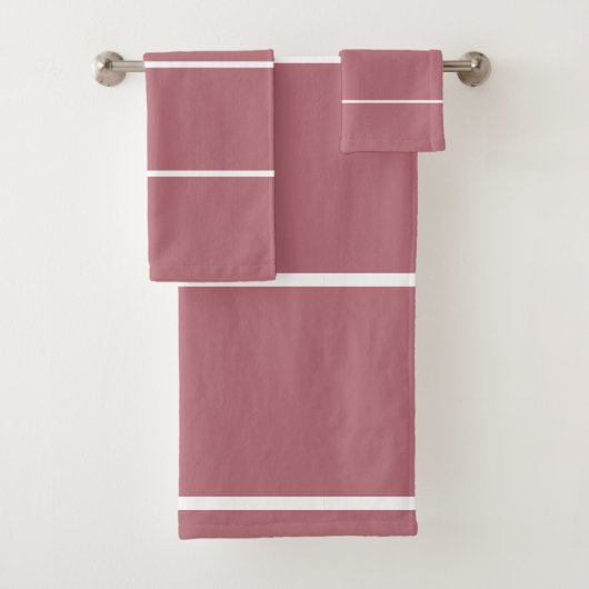 バラ金ゴールド幾何白ストライプ色 バスタオルセット (インサイチュ)