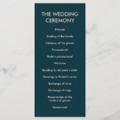 バラ金ゴールド幾何結婚式プログラム プログラム (裏面)