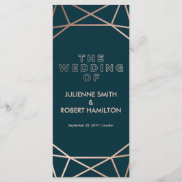 バラ金ゴールド幾何結婚式プログラム プログラム