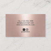 バラ金ゴールド幾何美容師美しいサロン 名刺 (裏面)