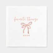 バラ金ゴールド弓&スクリプト 箔ナプキン (正面)