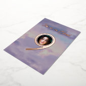 バラ金ゴールド彼女はクラウド9写真ブライダルシャワー 箔招待状 (回転した状態)