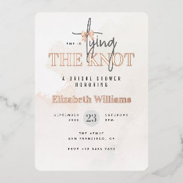 バラ金ゴールド彼女は結び目ブライダルシャワー 箔招待状