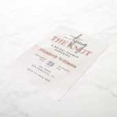 バラ金ゴールド彼女は結び目ブライダルシャワー 箔招待状 (回転した状態)