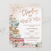 バラ金ゴールド恋しく思旅行からMrsブライダルシャワー 招待状 (正面/裏面)