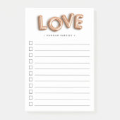 バラ金ゴールド愛 |パーソナライズされた一覧へ ポストイット (正面)