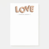 バラ金ゴールド愛 |パーソナライズされた | ポストイット (正面)