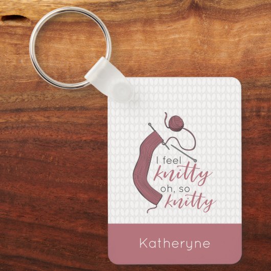 バラ金ゴールド感じIニット、Oh So Nitty Keychain キーホルダー (正面)