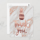 バラ金ゴールド感謝していユー書道パイナップル ポストカード (正面/裏面)