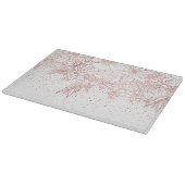 バラ金ゴールド手描きフローラドードル及び紙吹雪 カッティングボード (角)