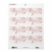 バラ金ゴールド手描きフローラドードル及び紙吹雪 ラベル (フルシート)