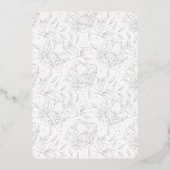 バラ金ゴールド手描きフローラ誕生日 箔招待状 (裏面)