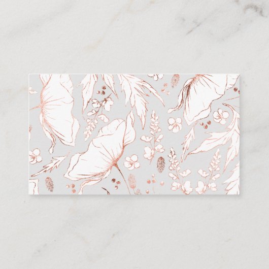 バラ金ゴールド手描きワイルドフラワー結婚ズ詳細 エンクロージャーカード (裏面)