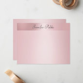 バラ金ゴールド手書きスクリプト名テンプレート ノートカード (正面/裏面インサイチュ)