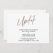 バラ金ゴールド手書き手書き書き結婚の更新の延期 招待状 (正面/裏面)