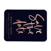 バラ金ゴールド手書き書日付の保存 マグネット (横)