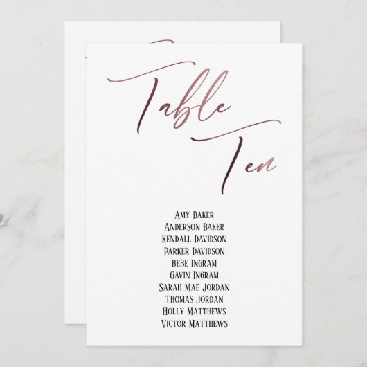 バラ金ゴールド手書き表10席表 (正面/裏面)