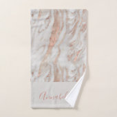 バラ金ゴールド抽象芸術エレガント大理石ガーリー名 バスタオルセット (ハンドタオル)