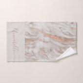 バラ金ゴールド抽象芸術エレガント大理石ガーリー名 バスタオルセット (ハンドタオル)
