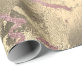 バラ金ゴールド抽象芸術セピア大理石光沢メタルルクス ラッピングペーパー (ロールコーナー)