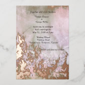 バラ金ゴールド抽象芸術ロマン結婚ティック実在ス 箔招待状 (正面)