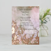 バラ金ゴールド抽象芸術ロマン結婚ティック実在ス 箔招待状 (立ち正面)