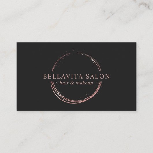 バラ金ゴールド抽象芸術円サロンロゴ 名刺 (正面)