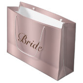 バラ金ゴールド抽象芸術背景 ラージペーパーバッグ (正面アングル)