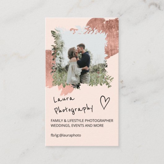 バラ金ゴールド撮影者フローラ2フォトコラージュ 名刺 (正面)