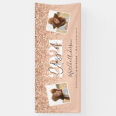 バラ金ゴールド数々のフォトスタイリッシュ卒業 横断幕 (縦)