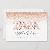 バラ金ゴールド数々の写真の卒業発表 招待状 (正面)