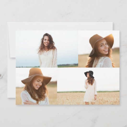 バラ金ゴールド数々の写真の卒業発表 招待状 (裏面)