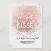 バラ金ゴールド新年のイブパーティの招待状 招待状 (正面)