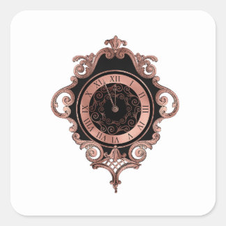 バラ金ゴールド新年パーティー封筒用シール スクエアシール