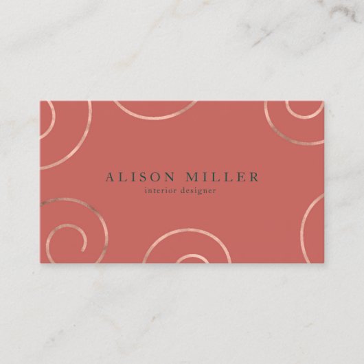 バラ金ゴールド旋回モダンプロフェッショナル 名刺 (正面)